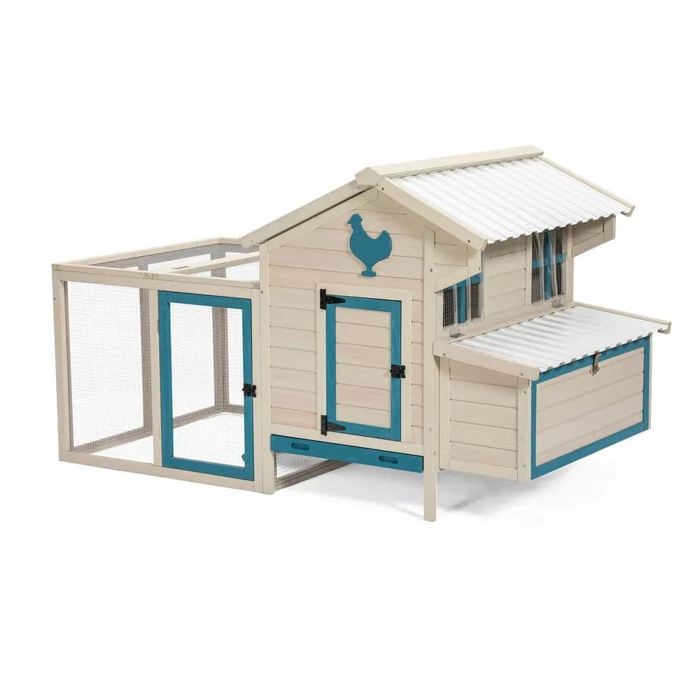 cenadinz WeatherProof Outdoor Chicken Coop Outdoor Chicken Coop with Removable Bottom Large Space Coop Suitable For 57-Chickens GCW142777680