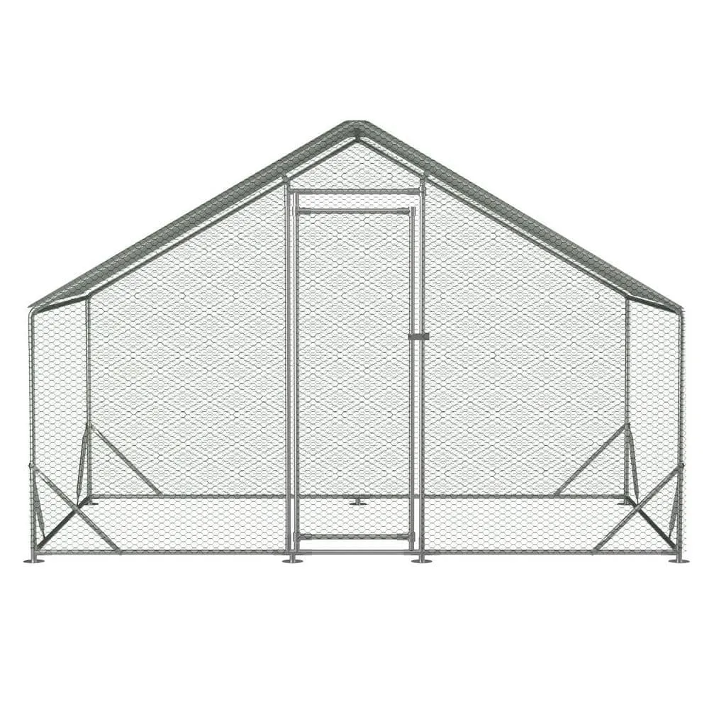 Tidoin 79 in. H x 120 in. W x 79 in. D Large Metal Chicken Coop Poultry Cage with Waterproof and Anti-Ultraviolet Cover Coop-YD-004