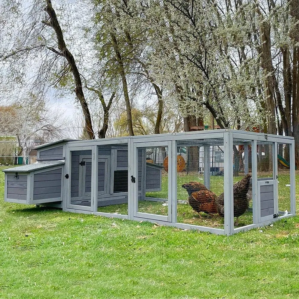 aivituvin Large Hen House with Run for 4-6 Chickens AIR45