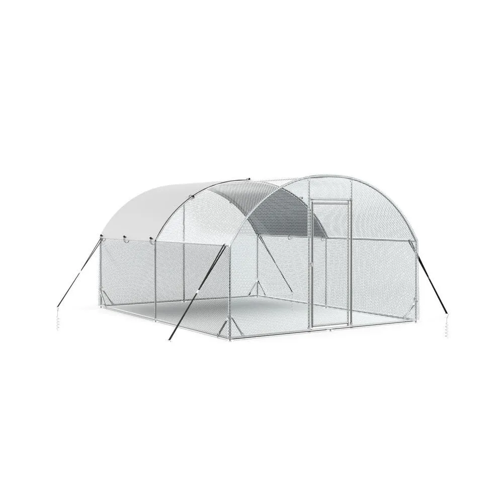 Tidoin 77 in. H x 156 in. W x 120 in. D Large Metal Chicken Coop Poultry Cage with Waterproof and Anti-Ultraviolet Cover Coop-YD-011