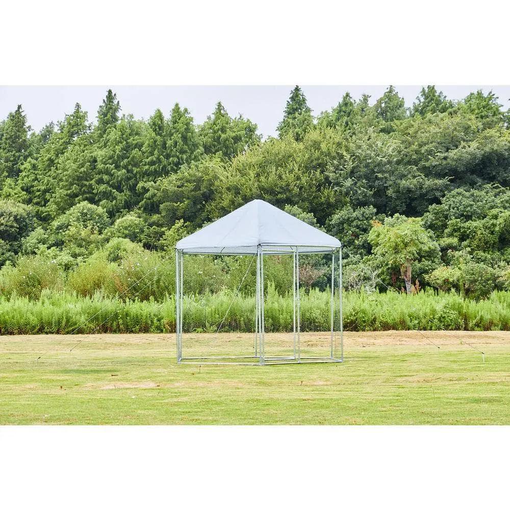 Siavonce Large Metal Poultry Fencing Chicken Coop Octagon Steel Wire Dipped Plastic Mesh Oxford Cloth Silver Plated WaterProof ZX-132850