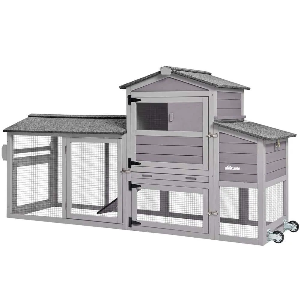 aivituvin Mobile Chicken Tractor for 2-3 Chickens( Inner Space 18.47 sq. ft.) AIR61
