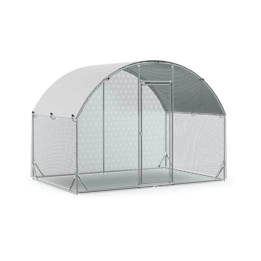 Tidoin 78 in. H x 110 in. W x 75 in. D Large Metal Chicken Coop Poultry Cage with Waterproof and UV Protection Cover Coop-YD-013
