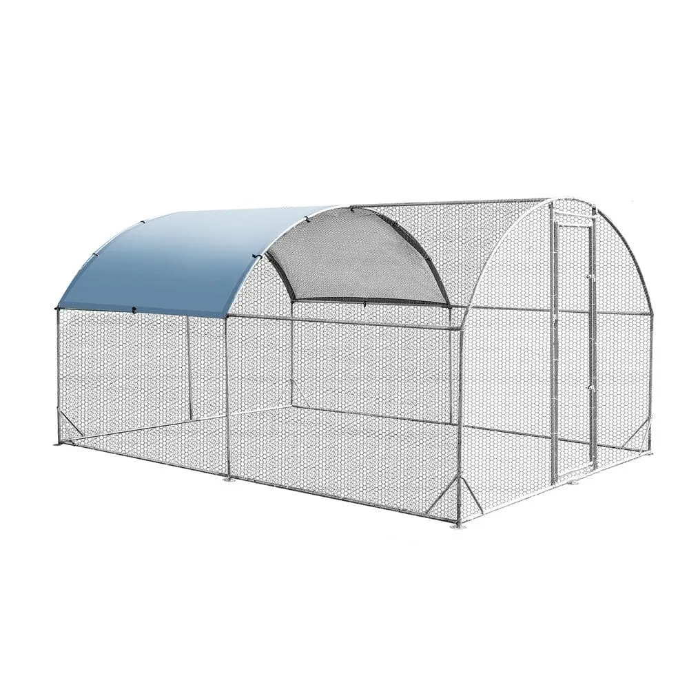 Siavonce Large Metal Chicken Coop Upgrade 3 Support Steel Wire Impregnated Plastic Net Cage Oxford Cloth Silver Plated DJ-ZX-W1763102498