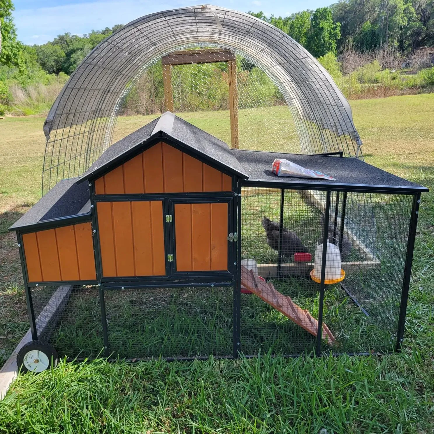 🛖Broiler Coops💥Heavy Duty Wire Mesh Solid Wood with 3 Large Nesting Boxes