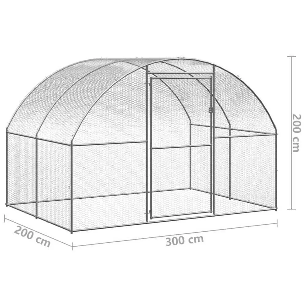 ITOPFOX 9.8 ft. W x 6.6 ft. D x 6.6 ft. H Outdoor Galvanized Steel Chicken Coop H2SA22OT075