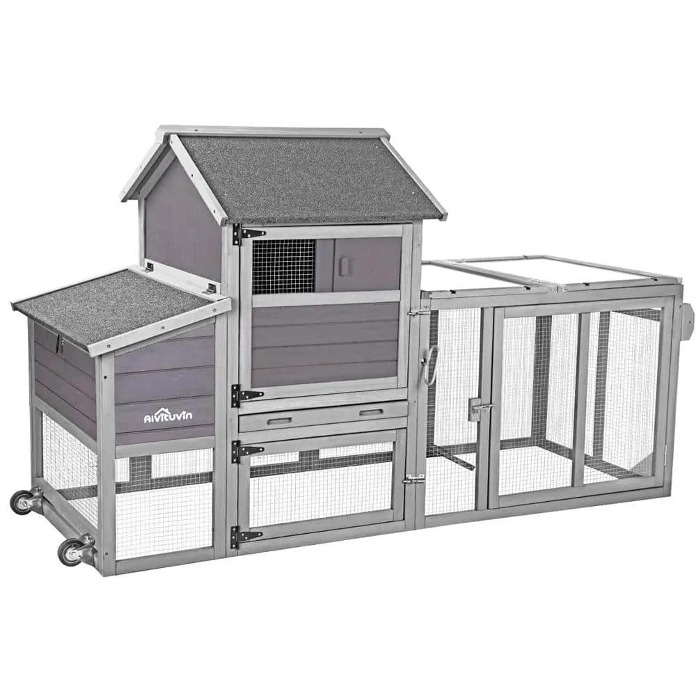 aivituvin Chicken Tractor Chicken House for 2-4 Hens( Inner Space 23.03 sq. ft.) AIR27