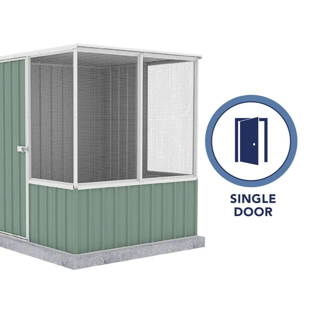 ABSCO 6 ft. H x 5 ft. W x 5 ft. D Metal Chicken Coop in Pale Eucalypt AB1201