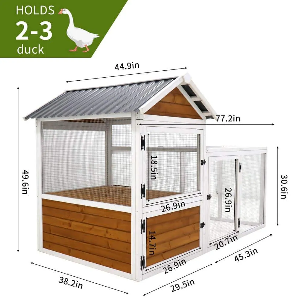 Miscool Anky 77.4 in. W Large Outdoor Chicken Coop with Nest Box Waterproof PVC Board CCHD1012872