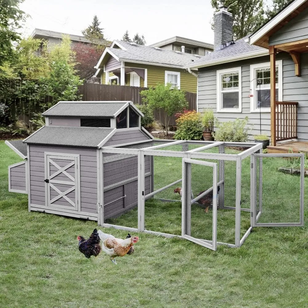 aivituvin Big Duck Coop Extra Large Chicken Coop for 8-10 Ducks Chickens AIR49