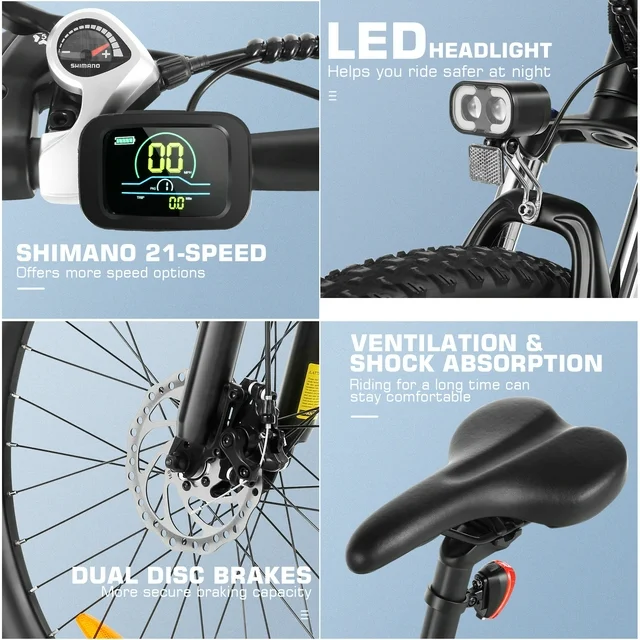 Funcid Electric Bike, Electric Bike for Adults 27.5
