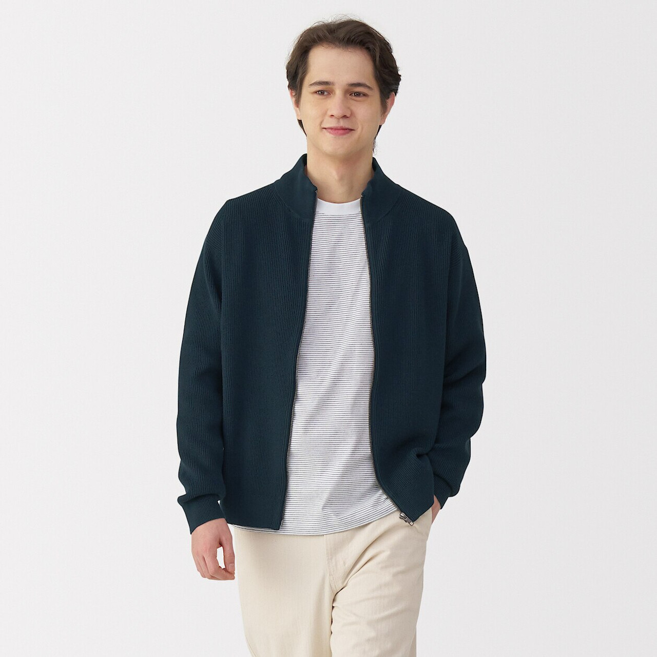 Men's Ribbed Zip Cardigan