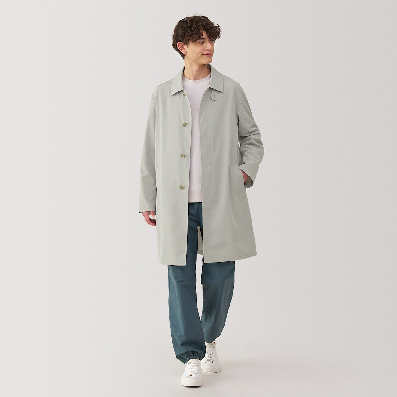 Men's Recycled Polyester Water‐Repellent Collar Coat