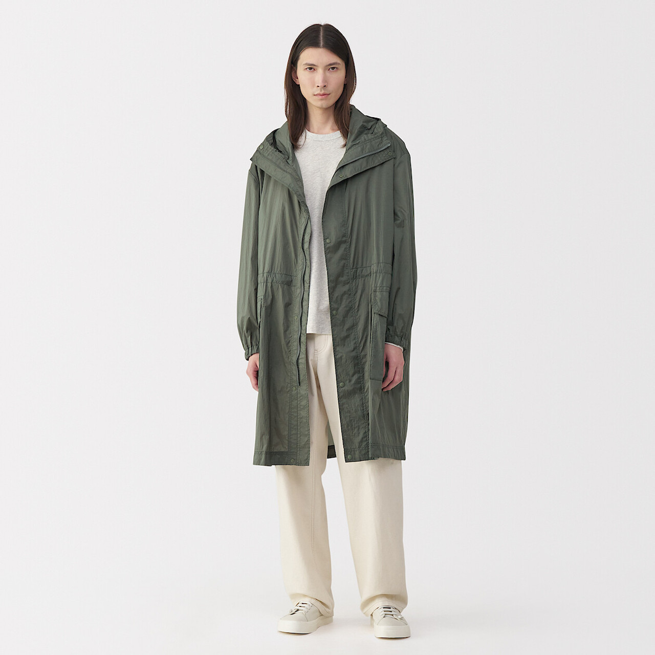 Men's Recycled Nylon Water‐Repellent Hooded Coat