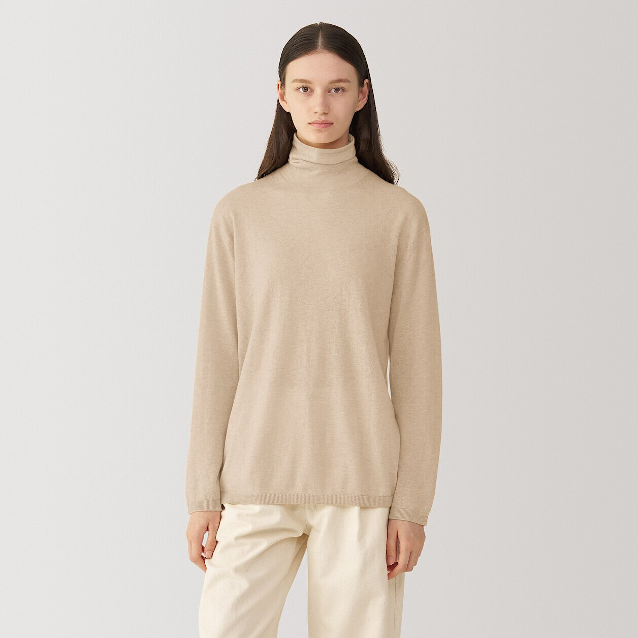 Women's Undyed Cashmere Roll‐Neck Jumper