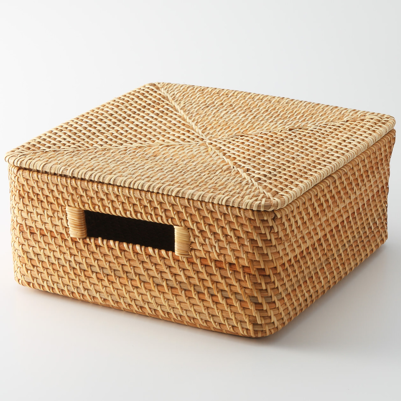 Rattan Basket Square Lid 35x36x3cm