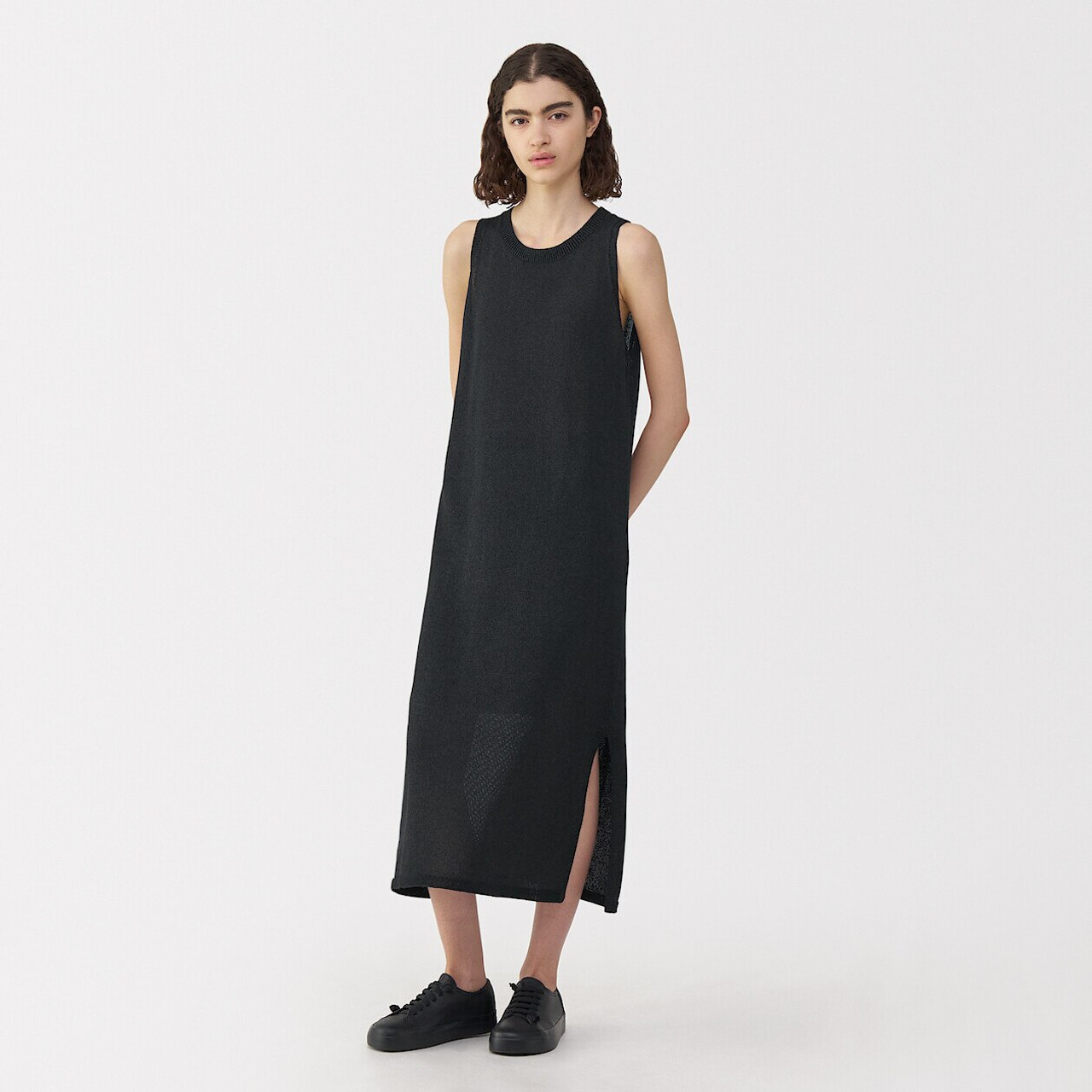 Women's Washi and Cotton Knit Sleeveless Dress