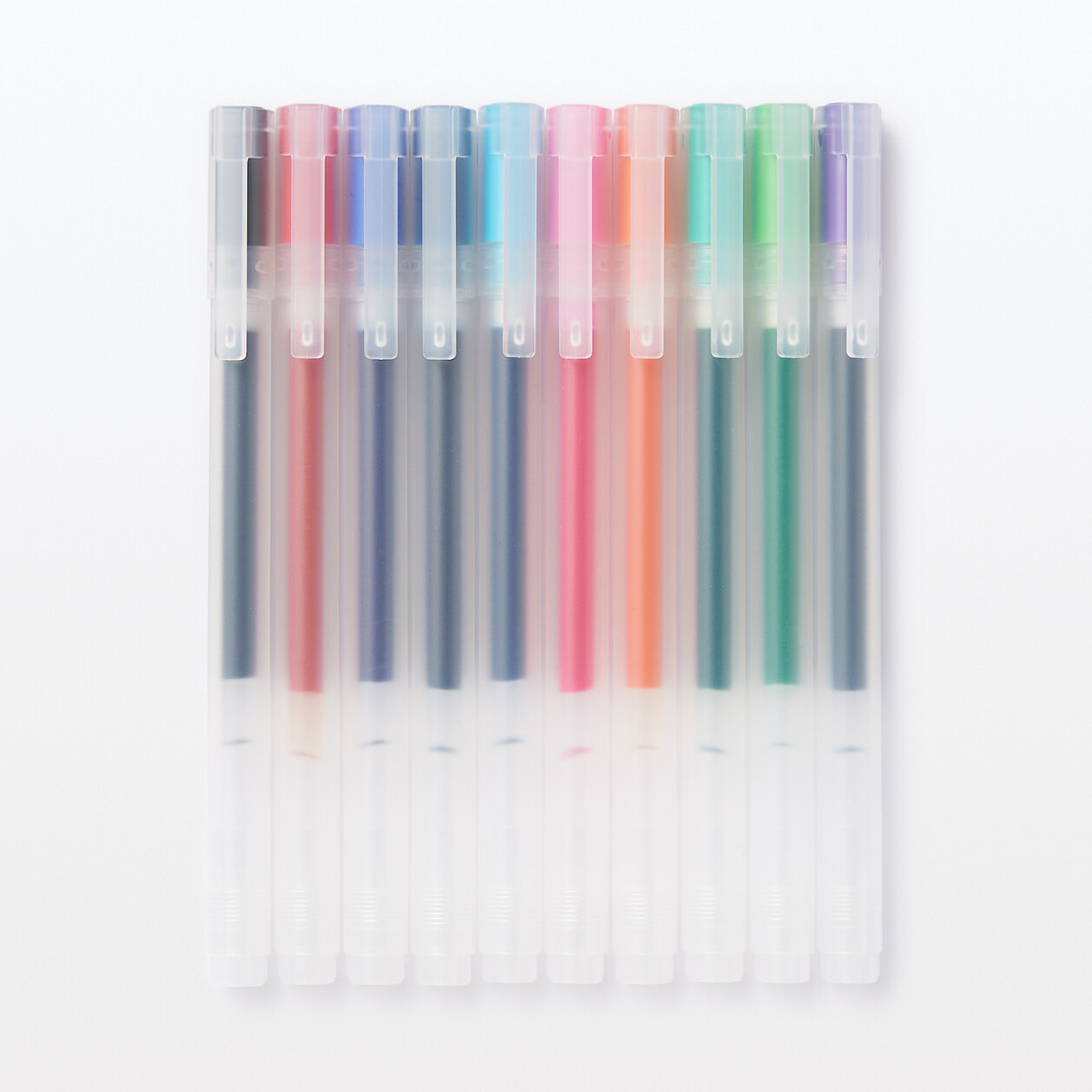 Coloured Gel Pens with Cap ‐ Set of 10 ‐ 0.5 mm