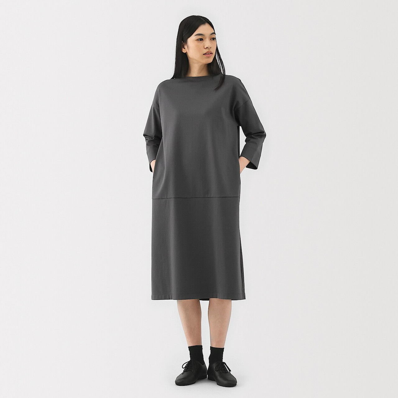Women's Double Knitted 3/4 Sleeve Dress