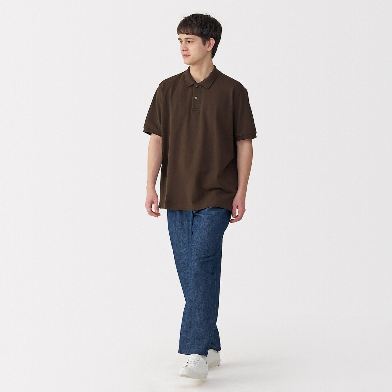 Men's Hemp Blend Denim Pleated Straight Leg Trousers