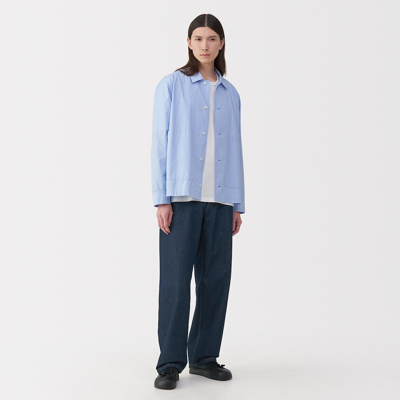 Men's Washi and Denim Wide Leg Jeans