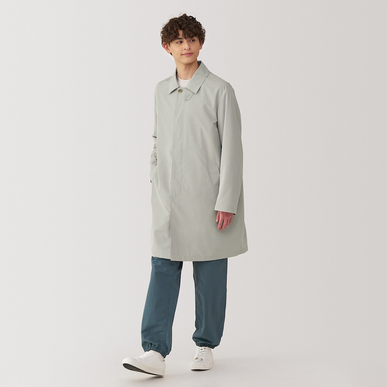 Men's Recycled Polyester Water‐Repellent Collar Coat