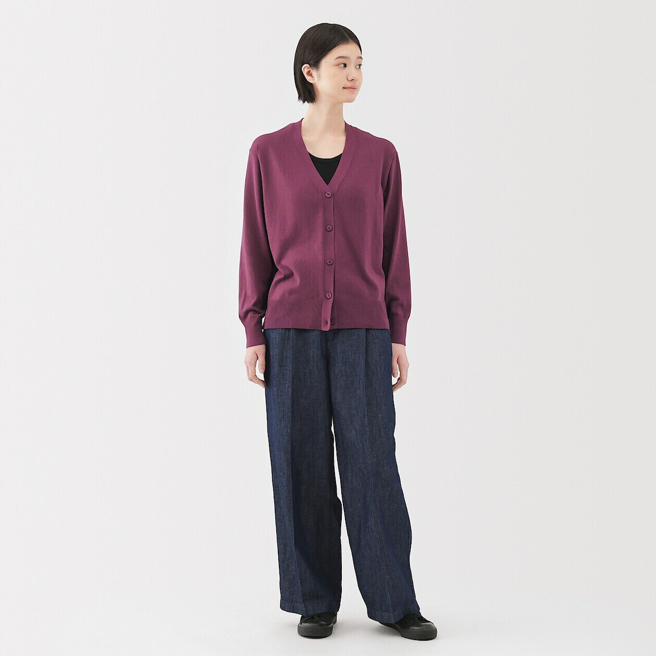 Women's Cotton Blend V Neck Cardigan