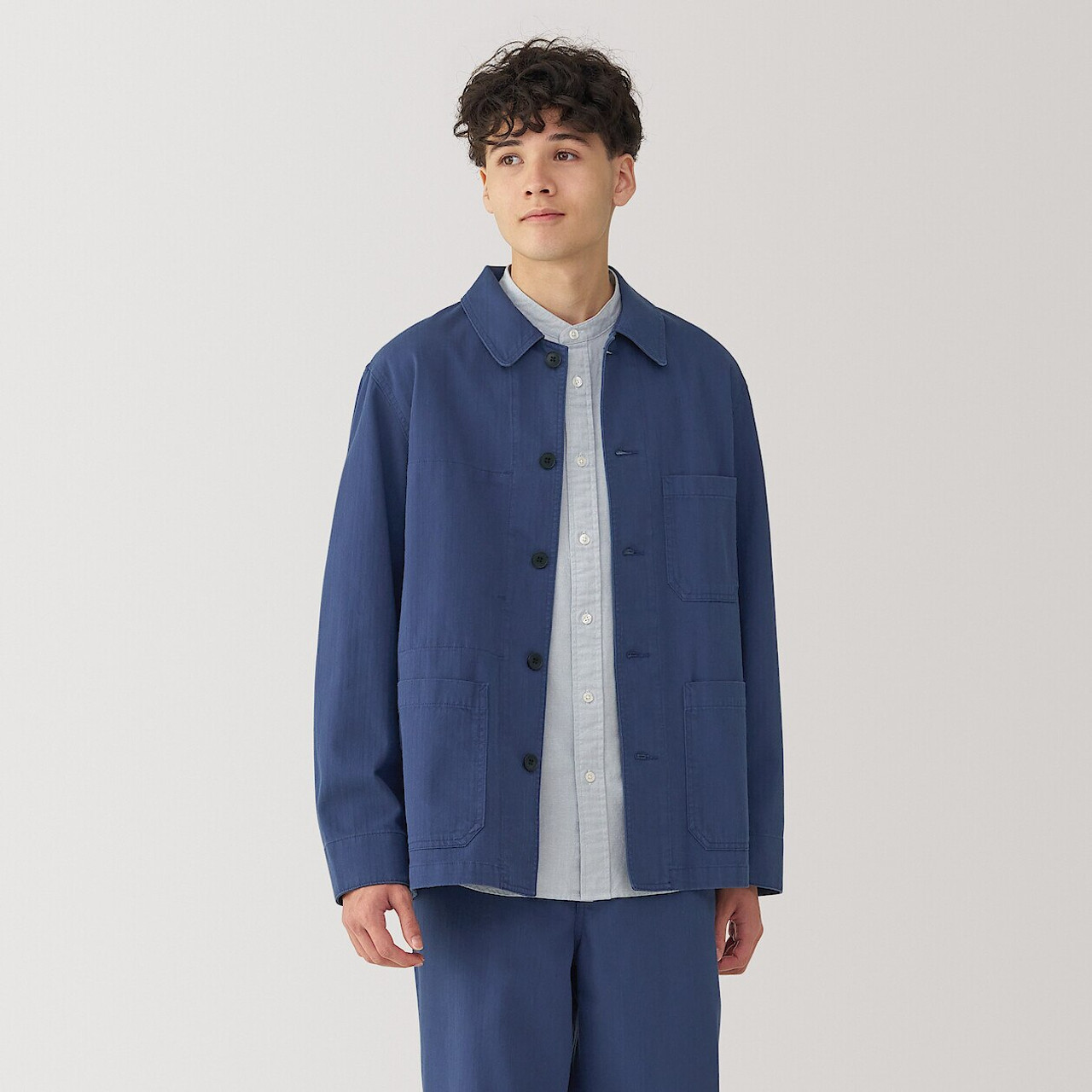 Men's Kapok Blend Herringbone Chore Jacket
