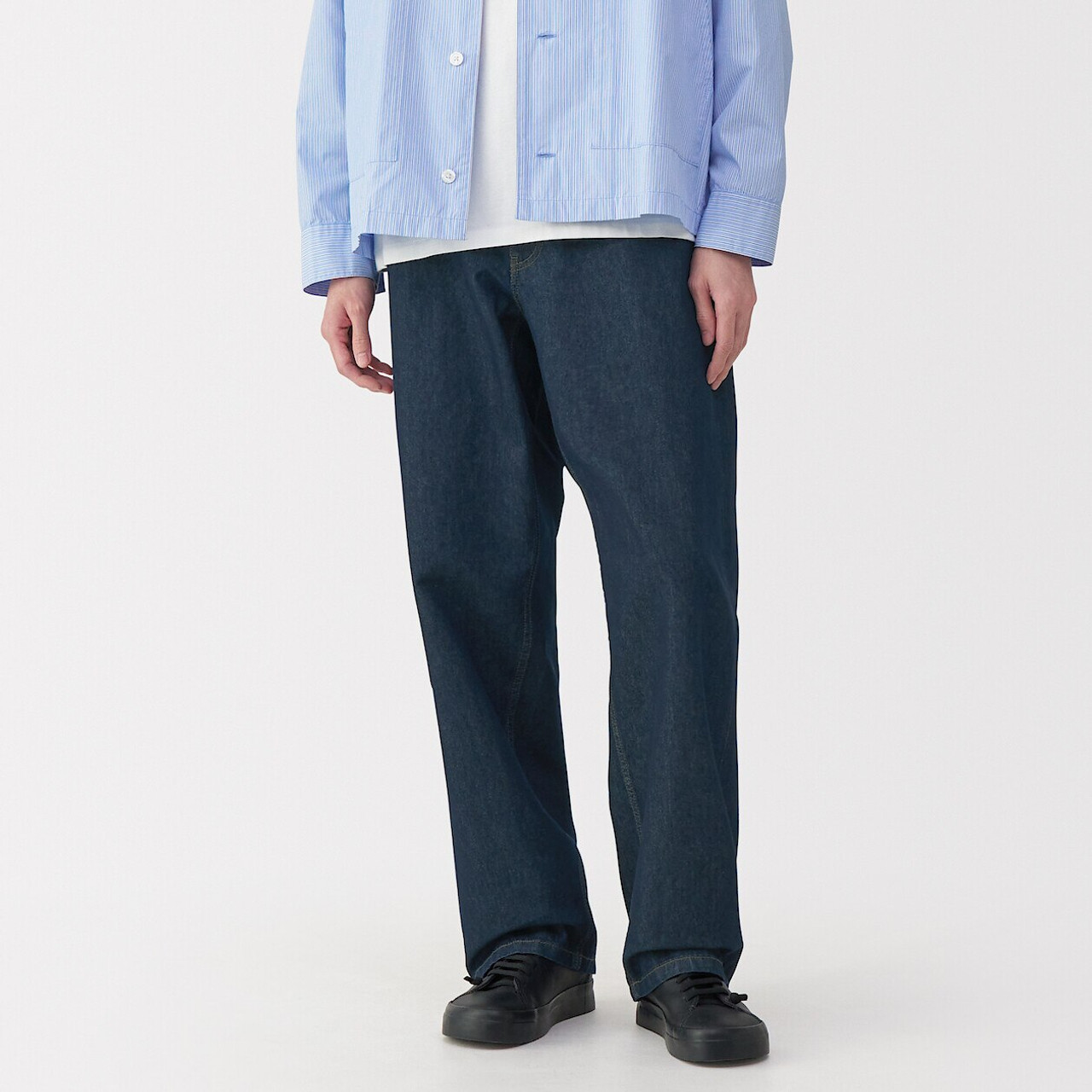 Men's Washi and Denim Wide Leg Jeans