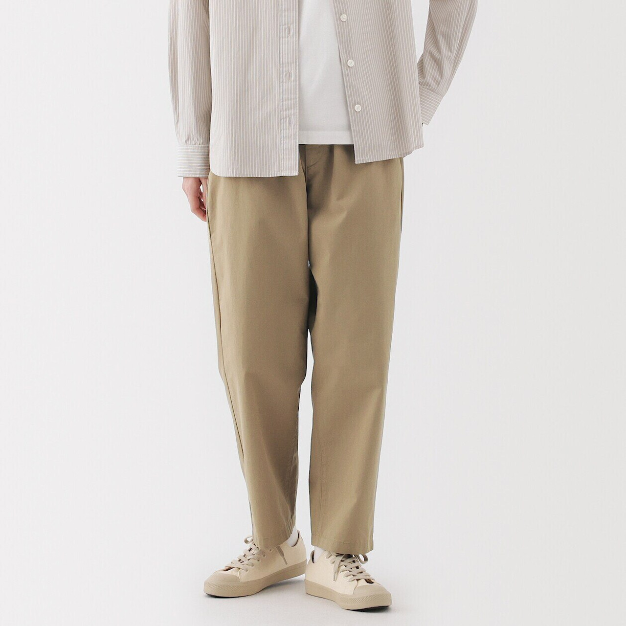 Women's Cotton Elasticated Waist Tapered Leg Trousers