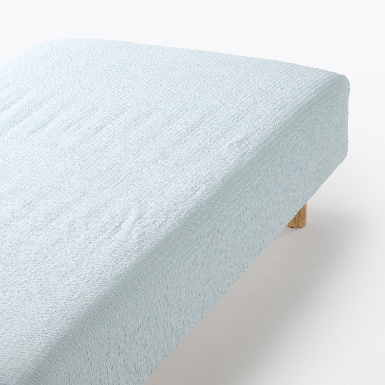 Cotton Seersucker Fitted Sheet ‐ Double