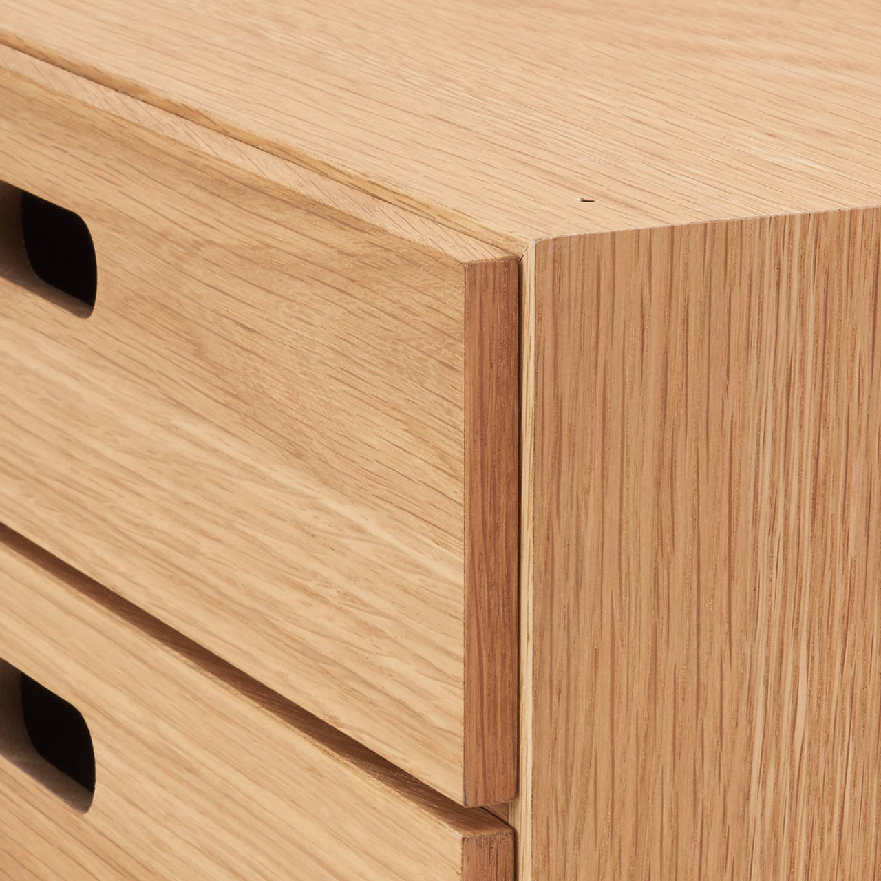 Oak Stacking Chest Drawer 2 Tiers Thin