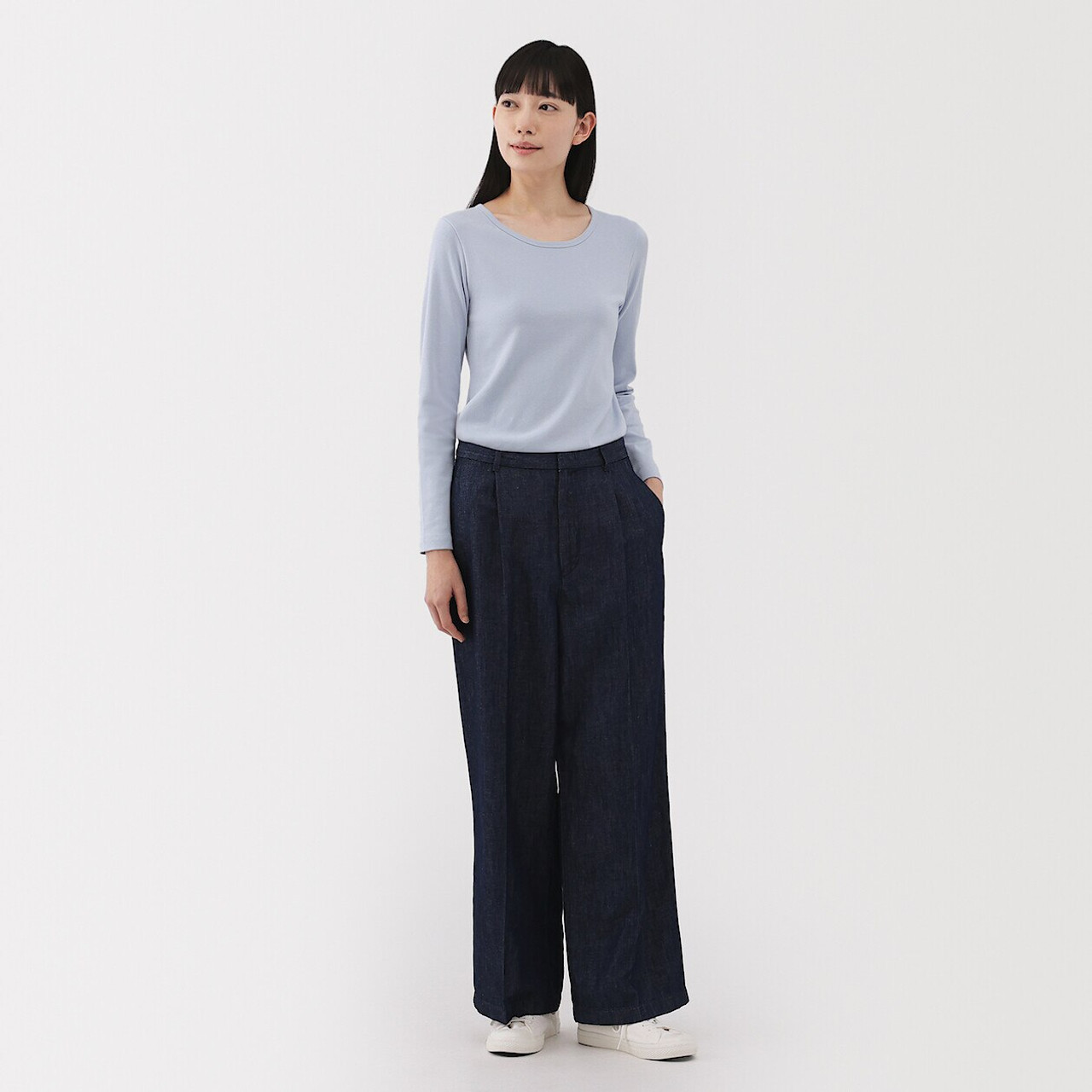 Women's Stretch Cotton Ribbed Long Sleeve T‐shirt