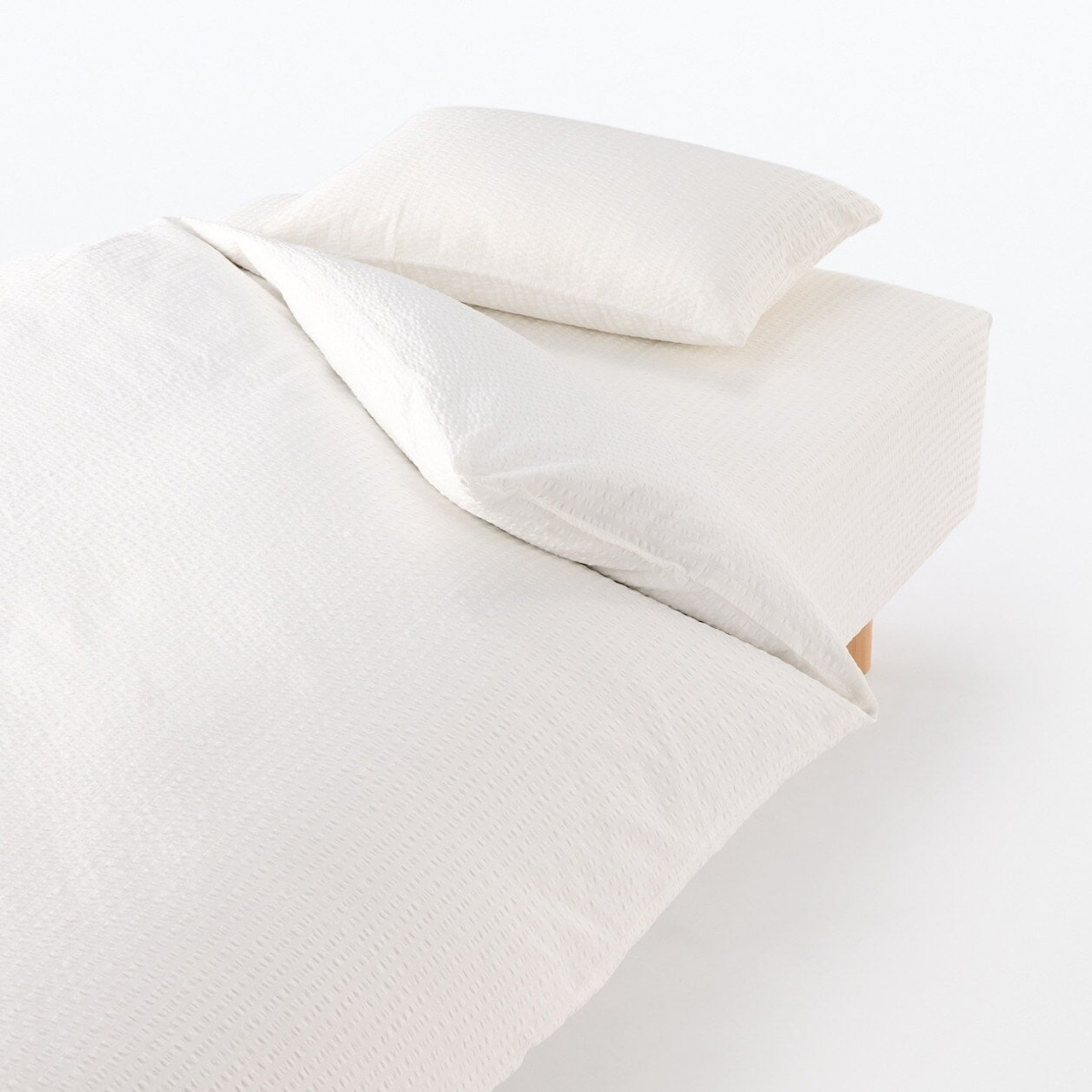 Cotton Seersucker Fitted Sheet ‐ Single
