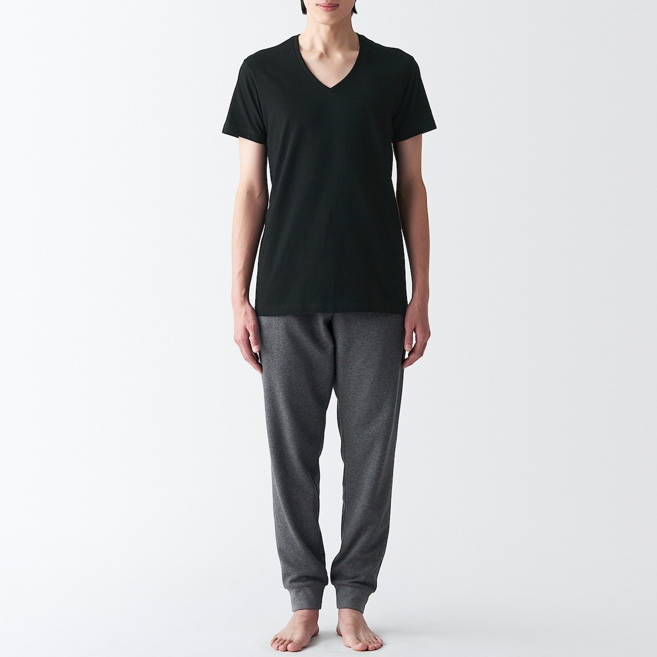 Men's Side Seamless Jersey V neck T‐shirt 18494