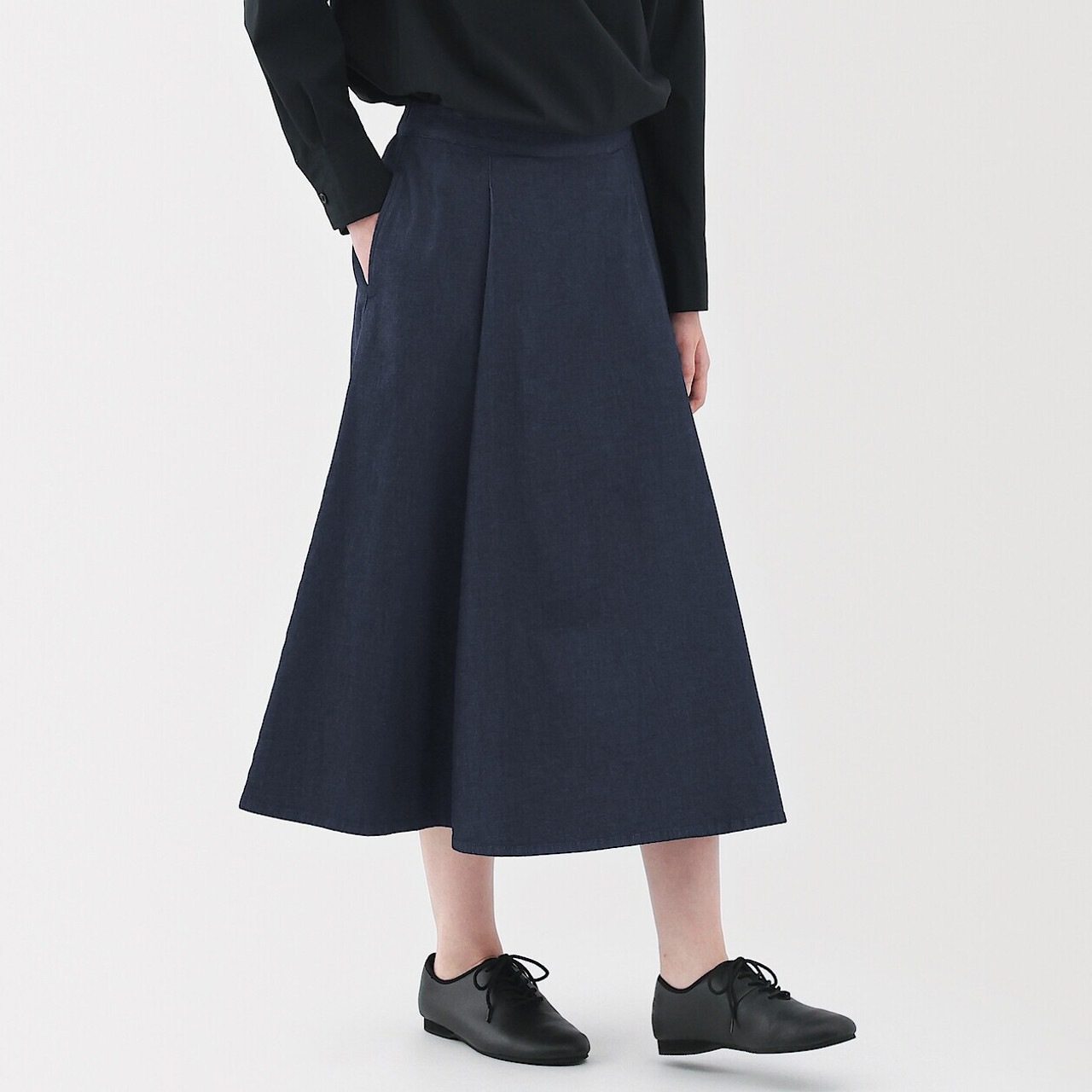 Women's Stretch Lightweight Denim Flare Skirt