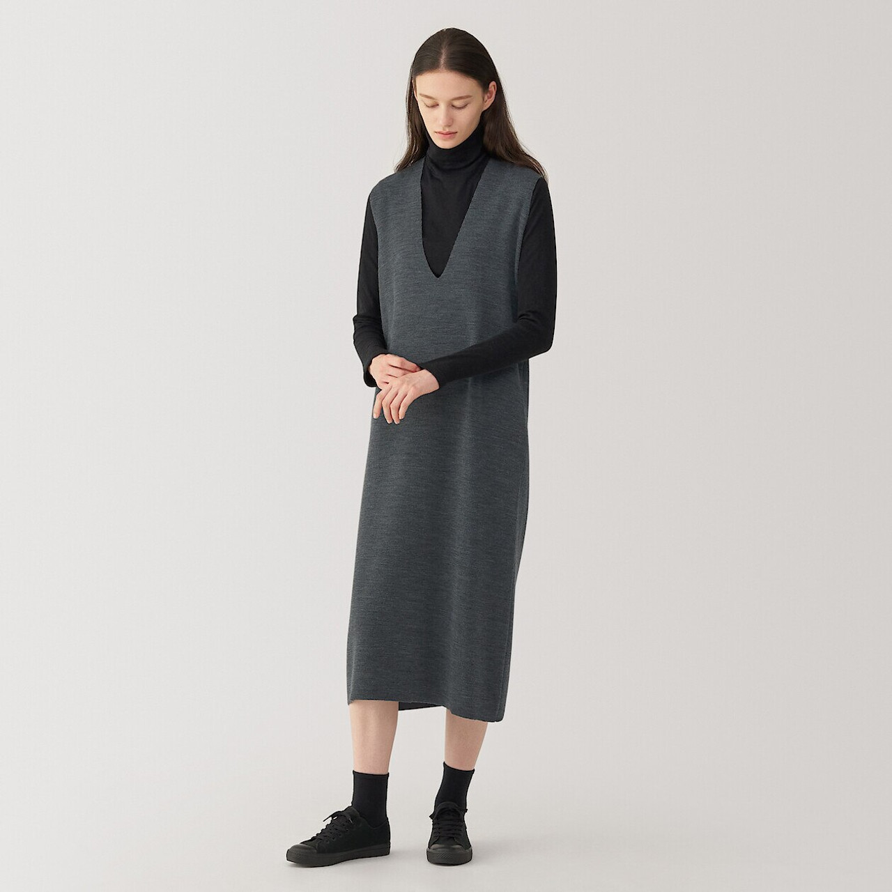 Women's Wool Blend Double‐Layer Knit Dress