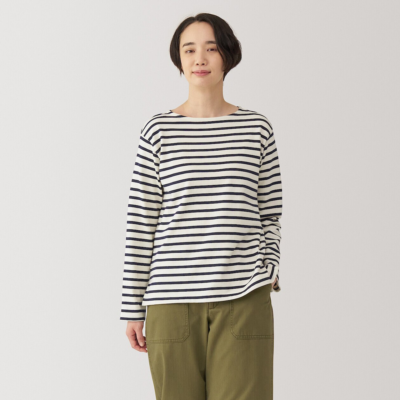 Women's Heavyweight Jersey Boat Neck Long Sleeve T‐Shirt