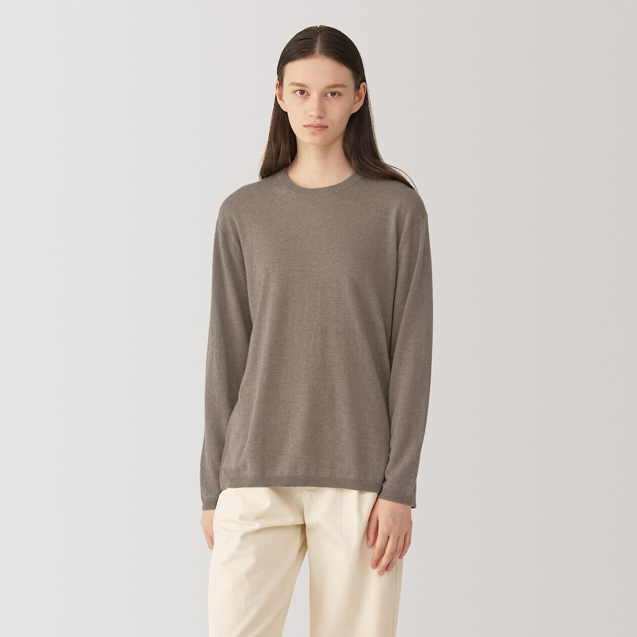 Women's Undyed Cashmere Crew Neck Jumper