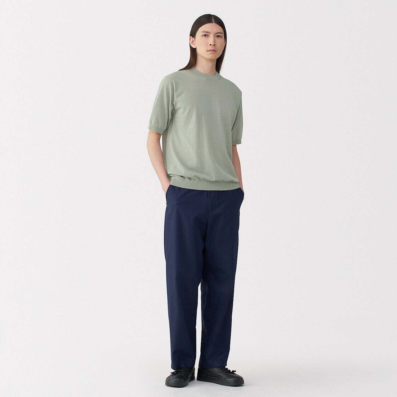 Men's Cotton Fine Knit Short Sleeve Jumper