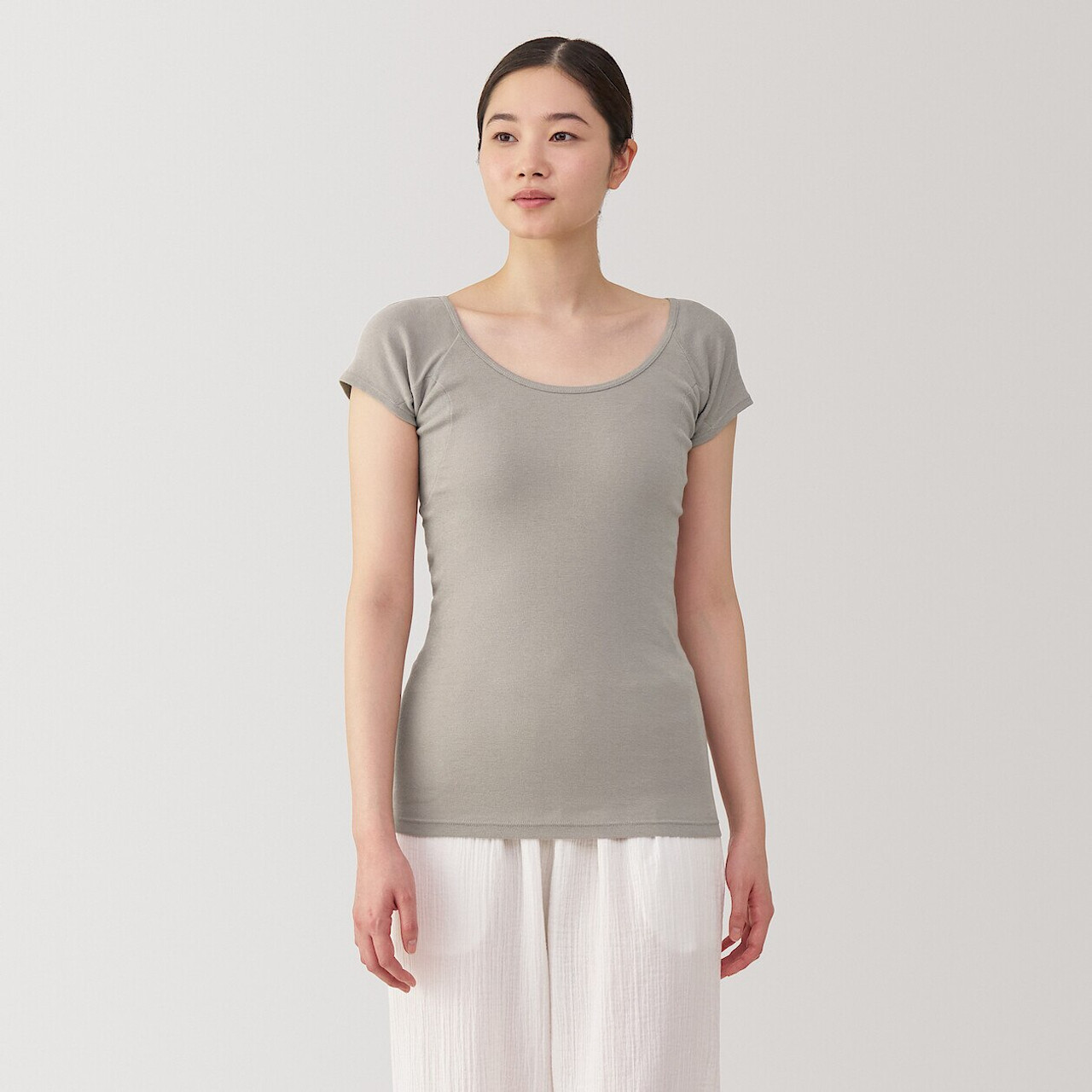 Women's Moisture‐Wicking Cotton Cap Sleeve T‐Shirt with Sweat Pads