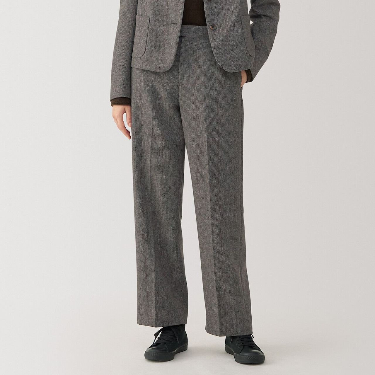 Women's Wool Blend Straight Leg Trousers
