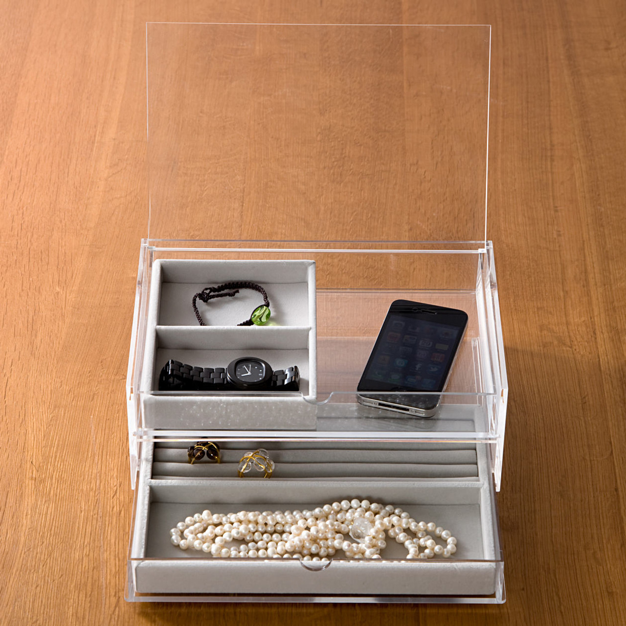Velour Insert for Stackable Acrylic 2 Drawer Box