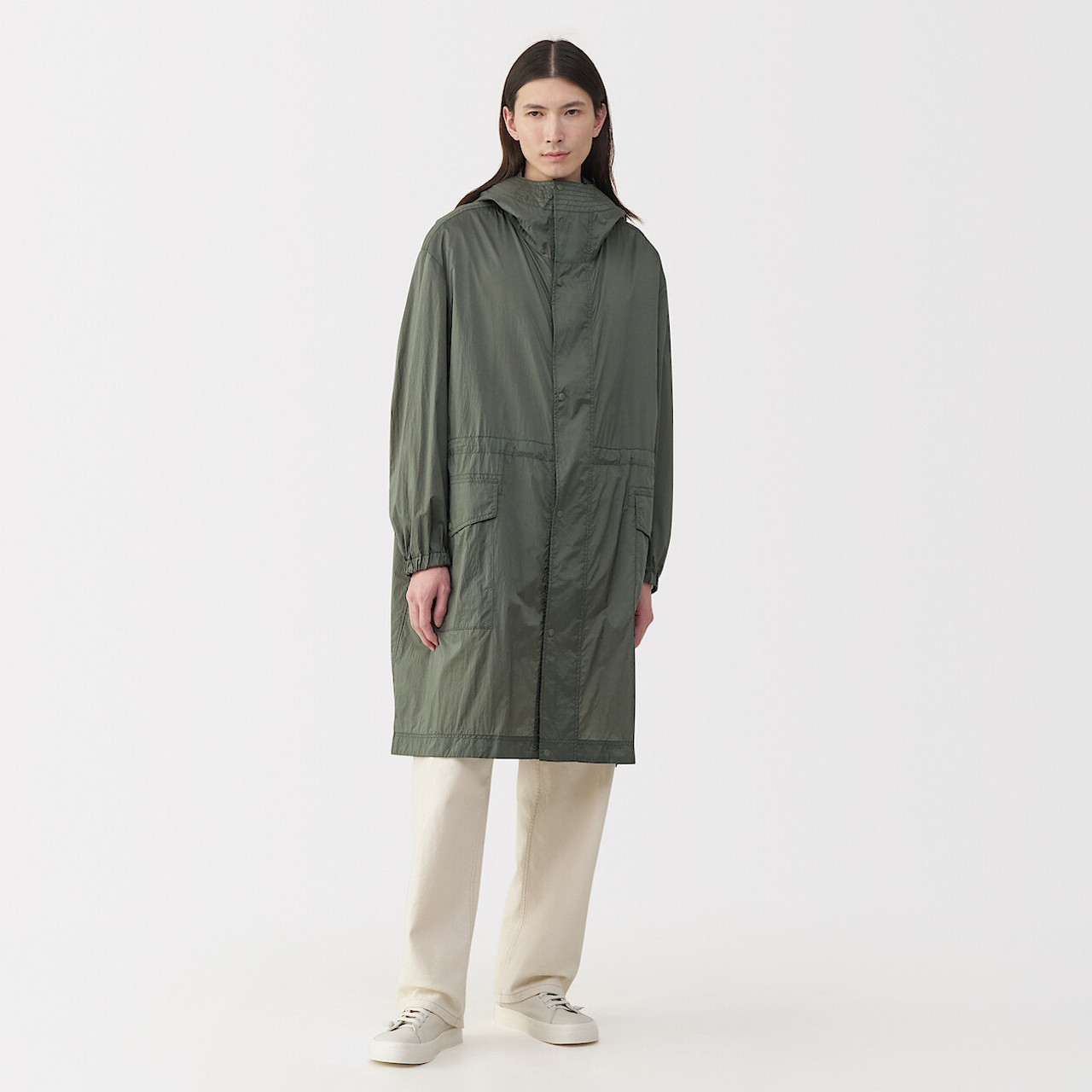 Men's Recycled Nylon Water‐Repellent Hooded Coat