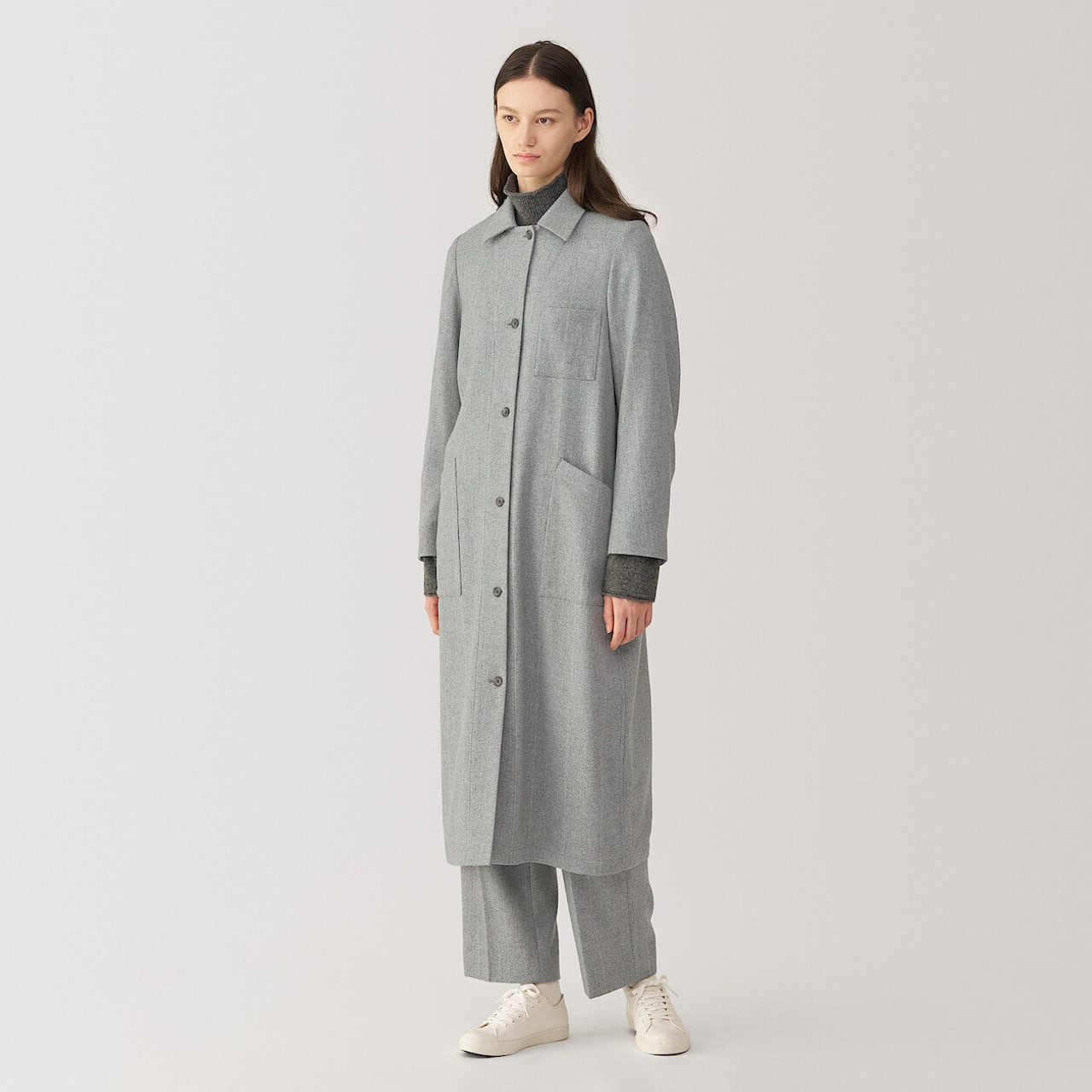 Women's Recycled Wool Blend Long Coat