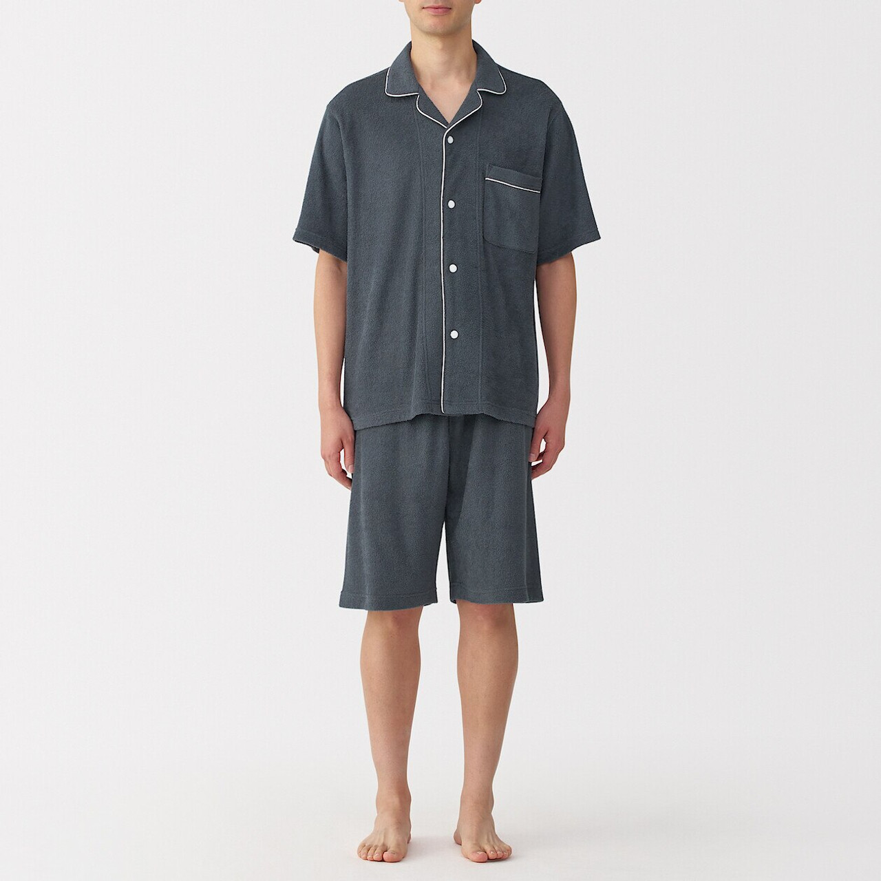 Men's Cotton Blend Pile Short Sleeve Pyjamas