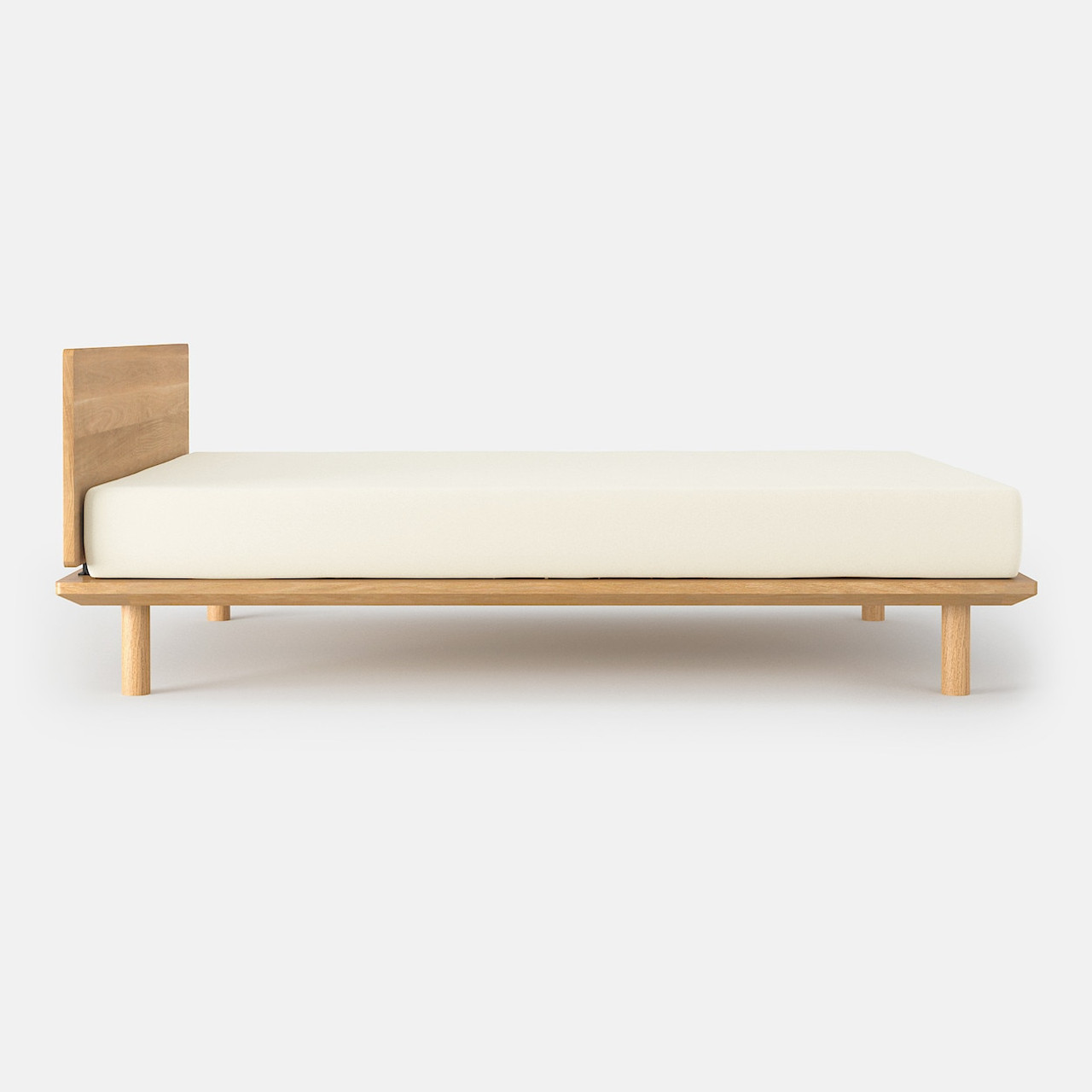 Platform Bed Oak Headboard Double