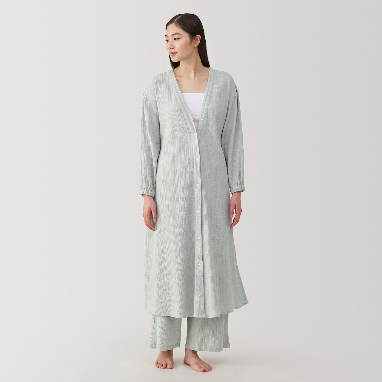 Women's Crepe Gauze Long Cardigan