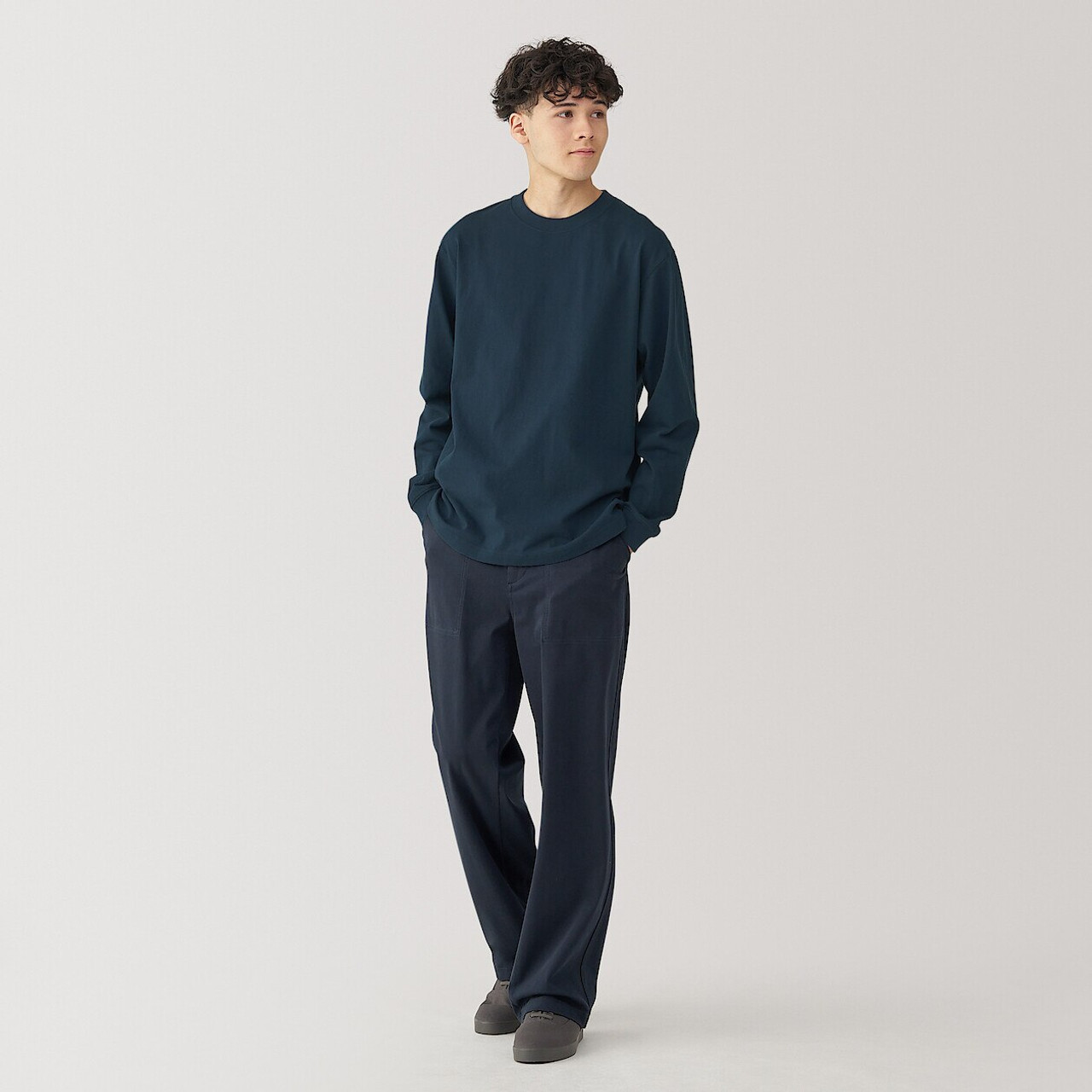 Men's Thick Cotton Long Sleeve T‐shirt