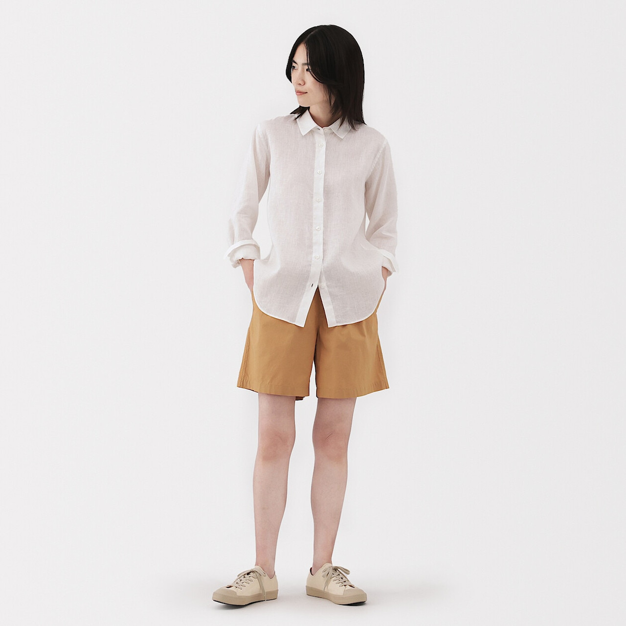 Women's Washed Broad Cotton Shorts
